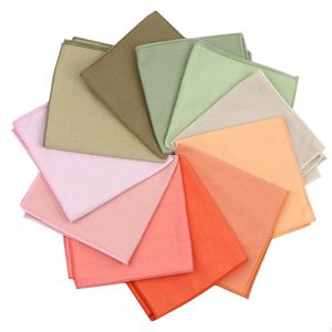 Bow krawaty dorosłych bawełniane chusteczki jednolity kolor Hanky ​​dla mężczyzn Biznes Dorywczo Kieszenie Kwadratowa Chusteczka 23cm Szerokość Wedding Hankies