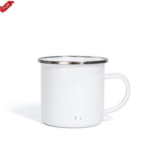 12oz Sublimation Enamel mug heat transfer enamelled tumblers with handle 350ml Blank white sublimated Coffee mugs FY4394 CO26de