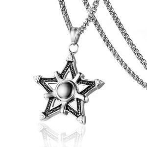 Pendant Necklaces 2022 Witch Broom Cat Stainless Steel Necklace Women Witchcraft Silver Color & Pendants Jewelry