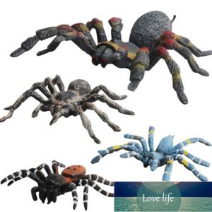 4pcs / lot artificiell spindel halloween dekoration simulerad spindelmodell realistisk plast spindel figurer barn knepig leksak