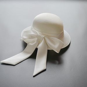 Wholesale fascinator hats for sale - Group buy Women Large Brim Fascinator Hat Cocktail Wedding Party Headpiece Bridal Headwear Formal White Fedora Hats cm Stingy