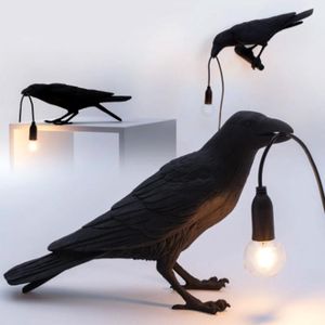 Wall Lamps ZC-ECC Nordic Italian Bird LED Lamp Modern Resin White Black Light For Bedroom Bedside Raven Home Decor Fixture