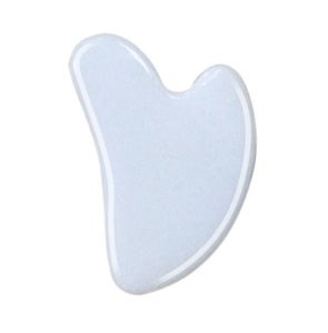 Commercio all'ingrosso Bianco Gua Sha Massaggio Real Natural Jade Stone Stone Forma del cuore per raschiare il viso e il corpo Skin Spa Face Lifting Strumento di circolazione del sangue