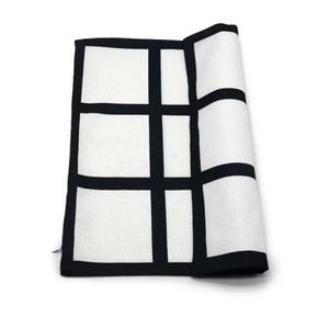 Sublimation Pillow Case Black Blank Grid Heat Transfer Throw Cushion Cover Home Sofa Pillowcases 40*40cm Sea