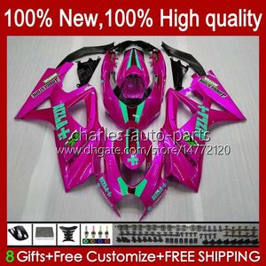 Fairings For SUZUKI GSXR-1000 GSXR 1000 CC GSXR1000 2007 2008 Bodywork 48No.152 GSXR1000CC GSX R1000 2007-2008 K7 1000CC GSX-R1000 07 08 Motorcycle Body Gloss pink