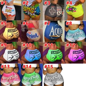 Kobiety Sexy Tight Shorts Designer Slim Sexy Wzór Drukowane List Kreskówki Kreskówki Yoga Spodnie Letnie Designer Mini Legginsy Party Casual Odzież