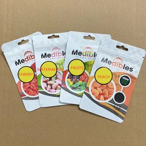 caramelle gommose acide medibles sacchetti di imballaggio 300mg caramelle gommose mylar anguria mela frutta ciliegia pesca pacchetto sacchetto di imballaggio all'ingrosso