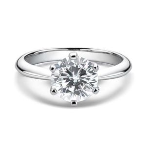 0 Carat Moissanite Ring Trouwringen gemaakt met Sterling Silver S925 Ronde Cut Engagement Ringen voor Mannen Vrouwen Maat