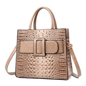 Fashion Ladies Totes Bags Crocodile Pattern Women's Bag Vintage Belt Buckle Design Handbag