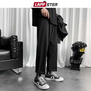 Lappster Mens Black Harem Calças Calças Japonesas Streetwear Jogadores Harajuku Sweatpants Hip Hop Calças Casuais Plus Size 211201