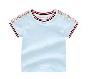 Cute Summer Baby Boys Girls Plaid T-shirts Cotton Kids Short Sleeve T-shirt Children Shirt Girl Shirts 1-7 Years Boy Clothing