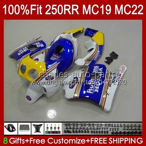 Rothmans Niebieskie Forma wtryskowa Fairings do Honda CBR 250RR 250 RR CC 250R CBR 250CC 1988/89 Bodys 112HC.108 CBR250 RR CC 1988 1989 MC19 88-89 CBR250RR 88 89 OEM Full Kit