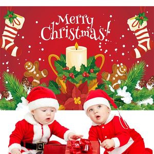 180*95cm Merry Christmas Banner Flags Large Fabric Xmas Backdrop Decor Holiday Background Banners New Year Party Decoration Supplies 4946 Q2