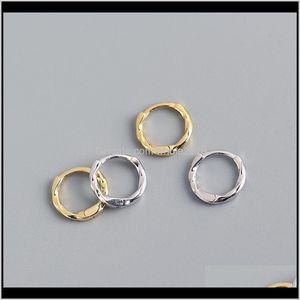 & Hie Drop Delivery 2021 Real 925 Sterling Sier Irregular Round Hoop Earrings For Fashion Women Classic Fine Jewelry 18K Gold Aessories Gift