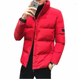Men s Down Parkas Red Stand Up Collar Men Winter Coat Casual Fashion Male Jacket Black Khaki Overcoat Warm And Comfortable Outerwear XL1