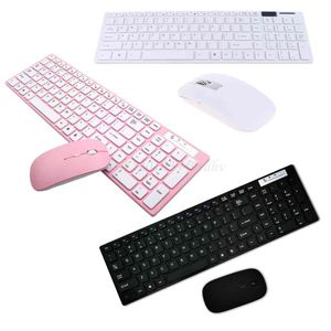 1 Universal Silent Ultra-fino 2.4G teclado sem fio e conjunto de mouse laptop pc computador