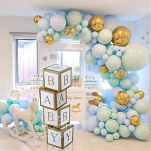 Bebê chuveiro menino menina caixa de aniversário festa de aniversário decoração balloons guirling batente cartão bebê caixa doce amor presentes 210408