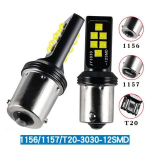 10 Pz/lotto Luci Super Brillanti 1156 1157 T20 7440 7443 3030 12SMD Lampadine A LED Auto Segnale di Girata Luce Auto freno Lampada Fanali Posteriori12V