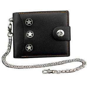 Leather Wallet Men Boy Card Money Purse with Safe chain -3 styel