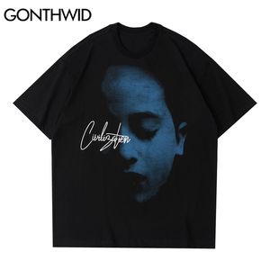Tees shirts hip hop kreativ affischtryck punk rock gothic tshirts hajuku streetwear lösa bomull casual toppar 210602