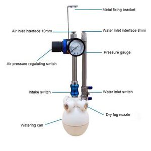 18L / 10L gas-vatten blandad två-fluid luftfuktare torr dimma hybrid luftfuktare fabrik verkstad kylspray misting maskin