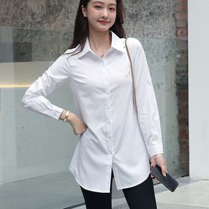 Women Shirts White Long Sleeve Cotton Woman Blouse Tops Plus Size Office Lady Pink Blouses 210427