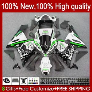 Полные тела для Kawasaki Ninja ZX 6R 600CC 6 R ZX636 ZX600C ZX6R 05 06 CUDLOWORK 7NO.76 ZX 636 ZX-600 ZX-636 600 CC 05-06 ZX600 ZX-6R 2005 2006 OEM Обтекивает комплект белый зеленый