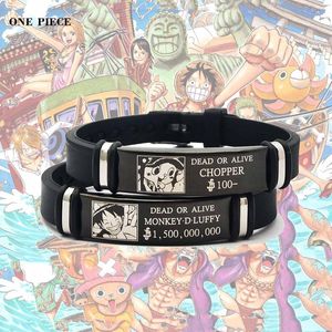 Bracciale Braccialetti Anime One Piece Tony Chopper Rufy Figura Bracciale in acciaio inossidabile Gioco Periferia Regalo per ragazzo