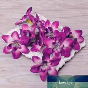 Wholesale orchid hair clips wedding for sale - Group buy 10Pcs D Artificial Butterfly Orchid Flowers For Bride Hair Clip Brooch Craft Home Wedding Decoration