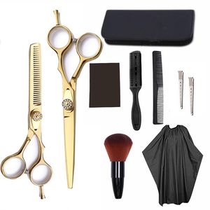 Tesouras Do Cabelo Cortador venda por atacado-Tesoura de cabelo polegadas de aço inoxidável atacado suprimentos cabeleireiro cortador scissor kit barbeiro