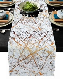 Lyxbord löpare marmor gyllene crack födelsedagsfest el matbord hög kvalitet bomull och linne bordduk 211117