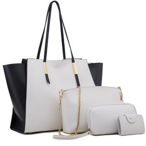 Simple and casual womens bag fashion handbag purse color matching design three-piece set outdoor ladies shoulder bags