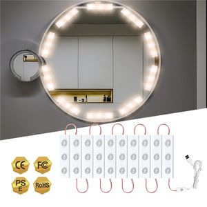 Luci per specchio cosmetico Stile Hollywood Moduli LED ultra luminosi Lampadine di controllo dimmerabili touch USB per tavolo da trucco Bagno