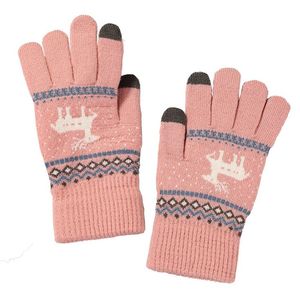 Vinter Knit Touchscreen Handskar Andra Apparel Warm Termisk Mjuk Elastisk Manschett Reindeer Texting Anti-Slip Mittens För Vuxna Tonåringar Julklapp