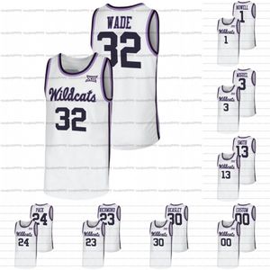 Custom Kansas State Wildcats Jersey Basketball 32 Dean Wade 25 Ismael Massoud 13 Mark Smith 1 Markqui Nowell 21 Davion