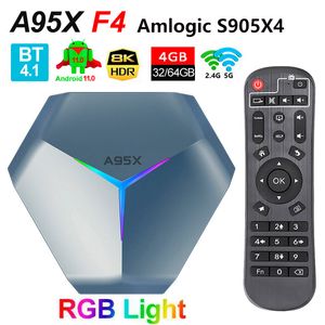 A95X F4 Android 11.0 TV Box Amlogic S905X4 Quad Core Box 8K RGB Light Smart TVbox 4GB 64GB 32GB eMCP Plex media server 2.4G 5G Dual WIFI Bluetooth 2G 16G Home Movie