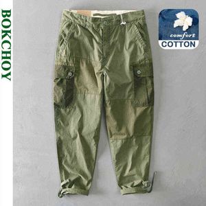 Autumn Winter New Men's Cotton Multi-pocket Casual Patchwork Pants GML04-Z312 H1223
