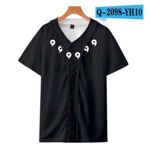 Man Summer Baseball Jersey Buttons T-shirts 3D Printed Streetwear Tees Shirts Hip Hop Clothes Good Quality 045