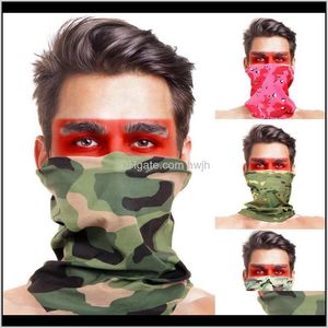 Radfahren Caps Masken 5 stücke Camouflage Print Anti UV Staubdicht Atmungsaktive Gesichtsabdeckung Hals Gaiter Schal GA Gmenl KW3On