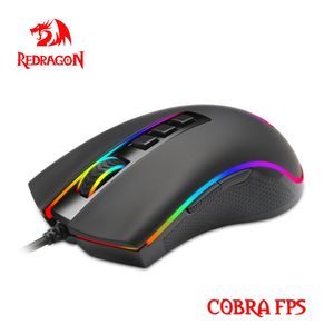 Redragon Cobra FPS M711-FPS RGB USB有線ゲーミングマウス24000 DPI 9ボタンマウスプログラム可能な人間工学的コンピュータPCゲーマー