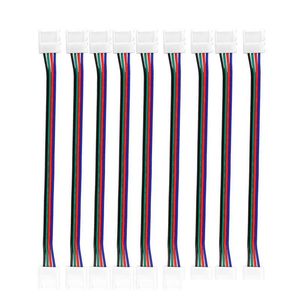 Conectores de luz de tira LED RGB 10mm 4pin sem cabo de solda PCB FIE