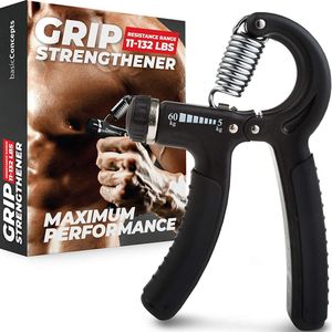 Strength Trainer Hand Grip Strengthener Forearm Exerciser Finger Wrist Muscle Resistance Adjustable 11-132Lbs Non-Slip Gripper Athlete Rehabilitation Exercise