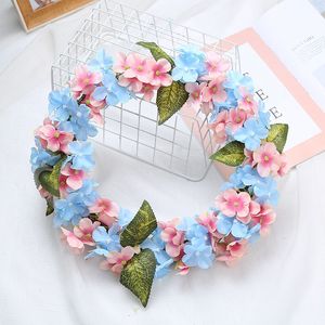 Spring girls flowers wreath Bohemian emulation garlands beach holiday hairband crown boutique stereo flower Hair Accessories S1032