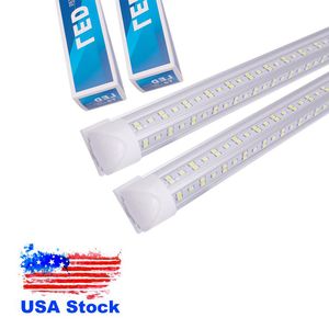 Tubo LED T8 integrato a doppia linea 4Ft 36W 50W 8Ft 72W 100W 144W SMD2835Lampadina Lampadina 96'' Illuminazione a doppia fila Fluorescente Sostituzione USALIGHT