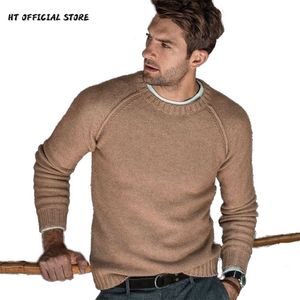 Sweter Mężczyźni Jesień Winter Męskie Ubrania Casual Pullover Mężczyzna Z Długim Rękawem O-Neck Solidne Dzianiny Mężczyźni Swetry Streetwear 210809