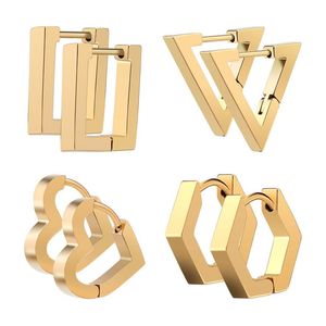 Mode Geometrische Herz Quadrat Sechseck Ohr Manschette Edelstahl Ohr Clip Ohrringe Für Frauen Schmuck