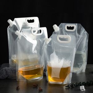 200ピース/ロット透明プラスチックスプレーポケットジュースワインミルクコーヒー液体包装袋飲料袋食品素材収納袋
