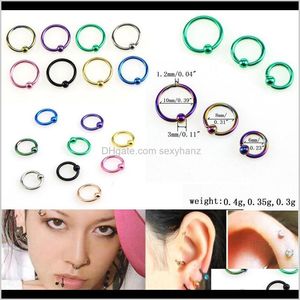 Navel Bell Punk Trendy Stainless Steel Ear Bone Lip Nail Nose Ball Hoop Ring Button Rings Tragus Body Piercing Jewelry Unisex Puncture Dsxak