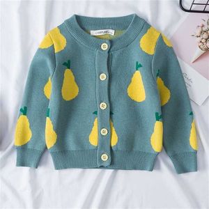 Neonate Giacca Maglioni Corea Abbigliamento per bambini Primavera Autunno Cotone Bambini Cappotti in maglia Maglione moda Ragazzi Cappotto cardigan 211106