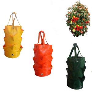 Planters & Pots Strawberry Planting Bag 3 Gallons Plastic Flower Multi-Port Container Practical Balcony Spring Vegetable